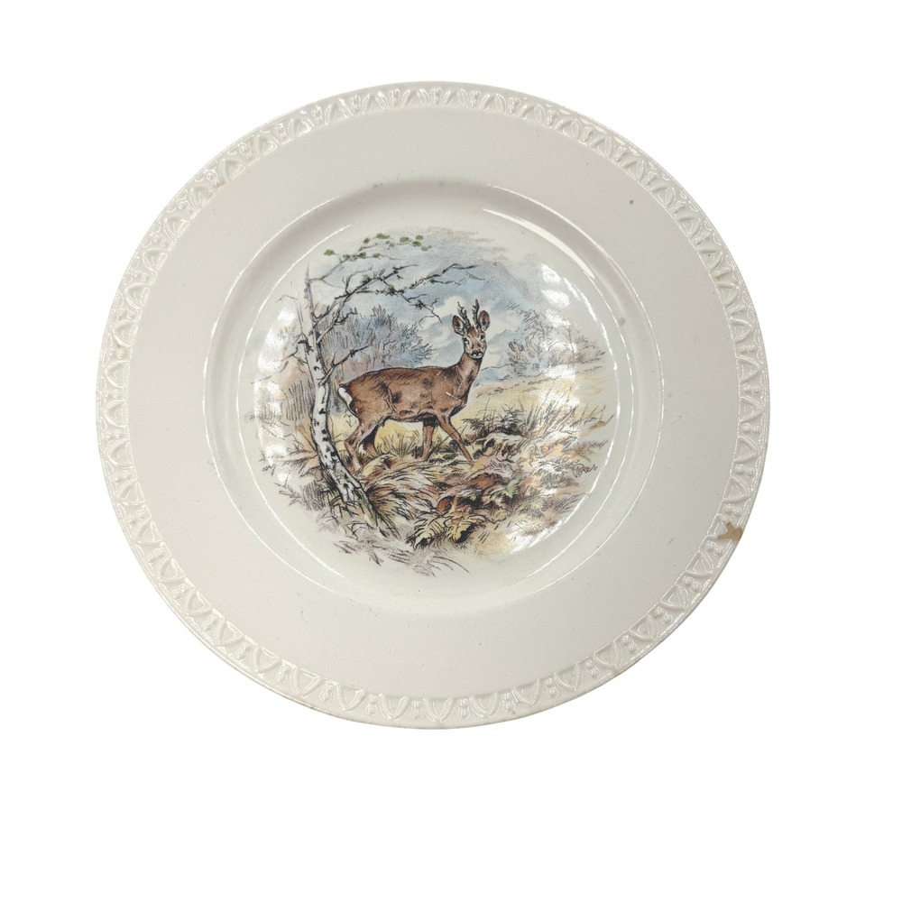 Villeroy & Boch Fontainebleau Plate Xavier de Poret Roe Deer Made in Luxembourg